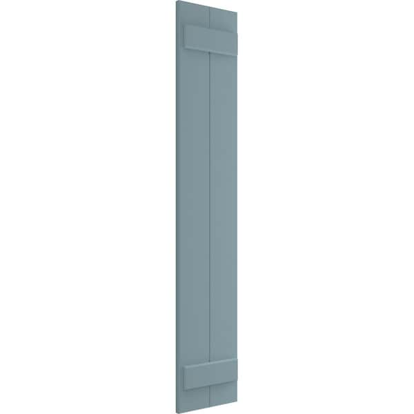 True Fit PVC Two Board Joined Board-n-Batten Shutters, Peaceful Blue, 10 3/4W X 72H